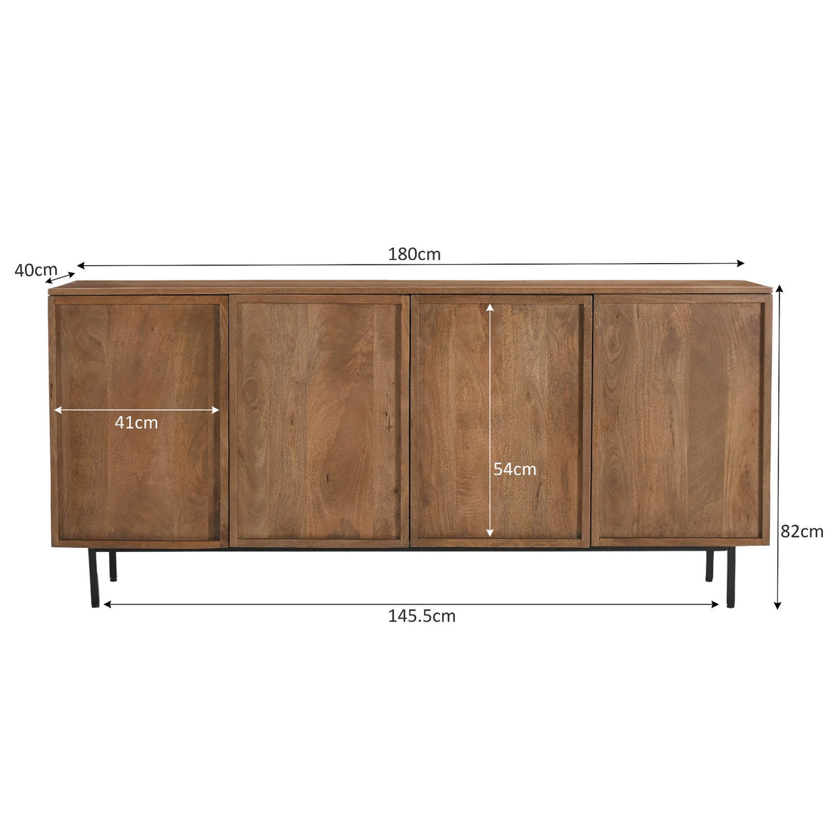 Dressoir Elan Pecan 180cm van massief mangohout