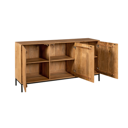 Metalen onderstel van het naturel Madison dressoir van Starfurn