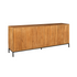 Metalen onderstel onder het naturel Madison dressoir van 210 cm
