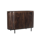 Dressoir Noor van Livingfurn in donker mangohout Walnut, 115 cm breed met lattenfront