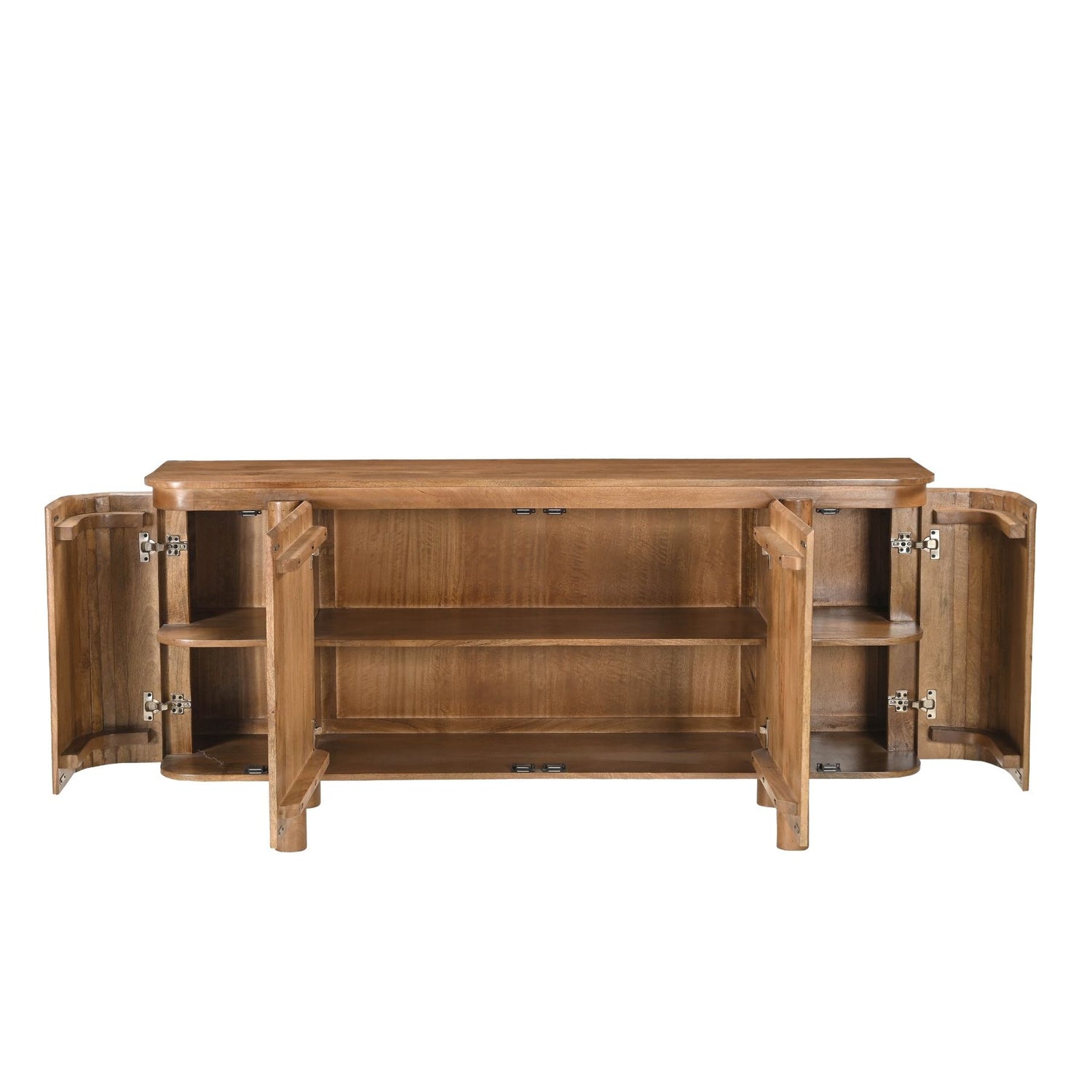 Dressoir Salano pecan met geopende deuren