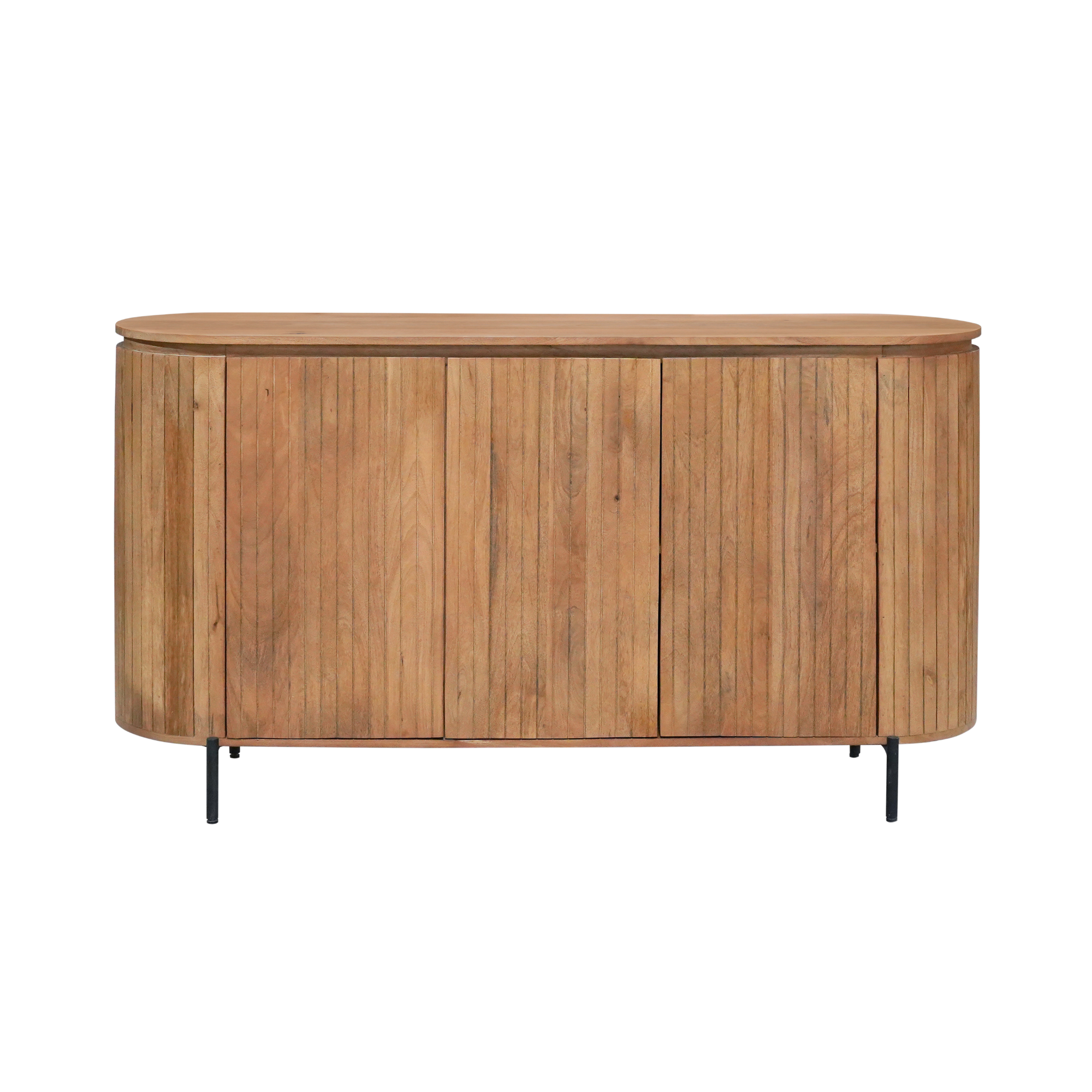 Het bovenblad van het Solana dressoir op 90 cm hoogte in naturel mangohout