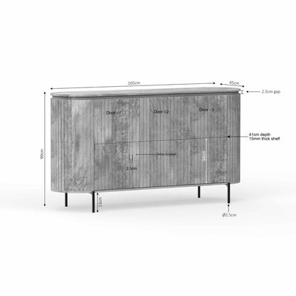 Maatschets van dressoir Solana van Starfurn, 165 cm breed en 90 cm hoog