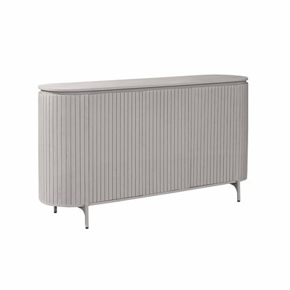 Dressoir Solana Taupe van Starfurn schuin van opzij, met afgeronde hoeken
