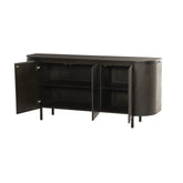 Espresso Tobago dressoir met geopende deuren en verstelbare schappen binnenin
