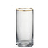 Drinkglas Rand Cilinder Hoog Glas Transparant Goud - Glas - J-Line - livinglovely.nl