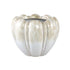 Dugan Cream Ceramic Pot Thick Ribbed Round L 27x27x21cm PTMD - Pot - PTMD - livinglovely.nl