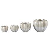 Dugan Cream Ceramic Pot Thick Ribbed Round L 27x27x21cm PTMD - Pot - PTMD - livinglovely.nl