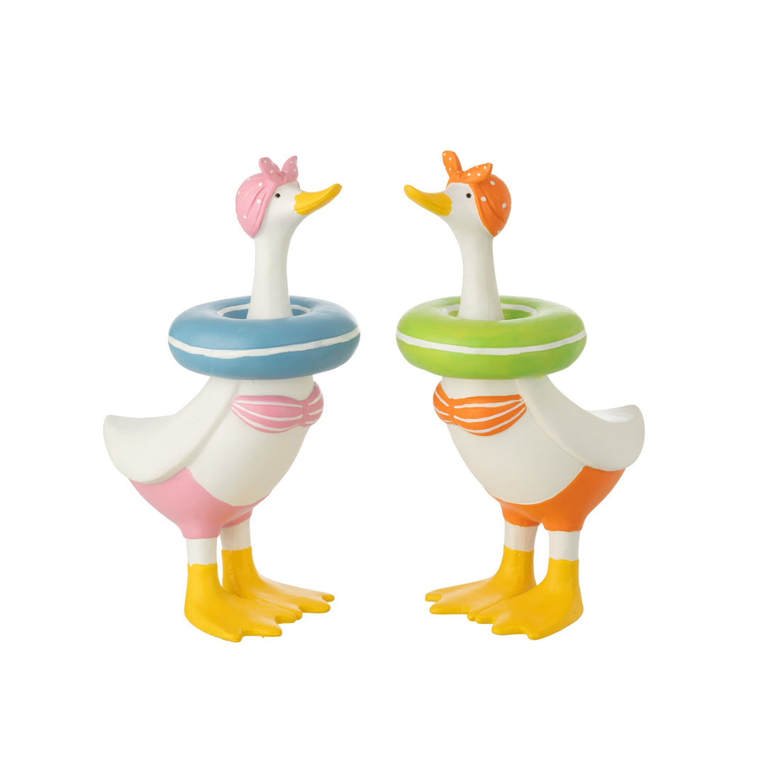 Ente aus Polyresin, mehrfarbig, groß, Sortiment von J-Line