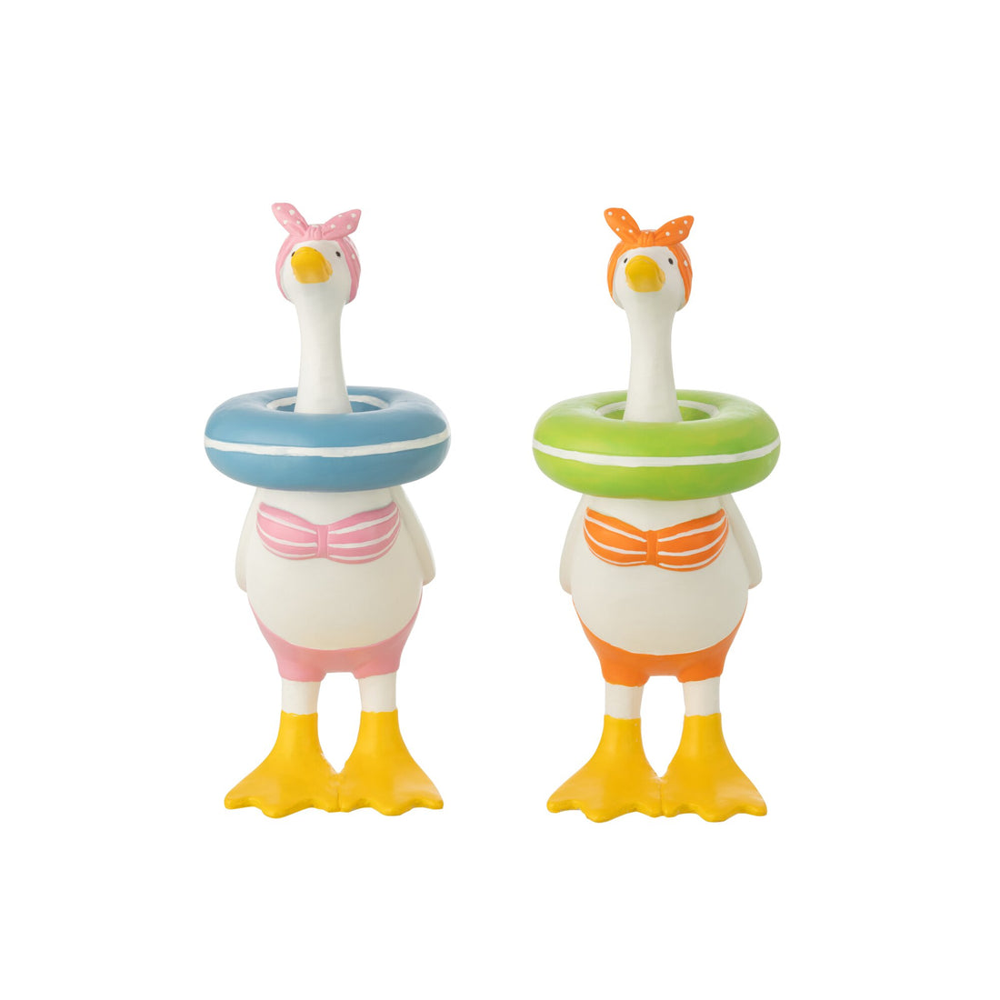 Ente aus Polyresin, mehrfarbig, groß, Sortiment von J-Line