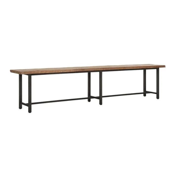 Eetkamerbank Beam naturel teakhout poten detail DTP Home