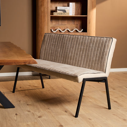 Eetkamerbank Tivoli van Starfurn in beige Bull eco leer, 155 cm breed