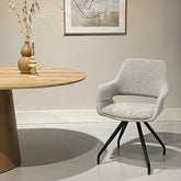 Draaibare eetkamerstoel Capp Beige Lodge van Livingfurn, B61cm x D61cm x H88cm
