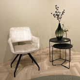 eetkamerstoel Capp Beige Velvet van Livingfurn, B61cm x D61cm x H88cm