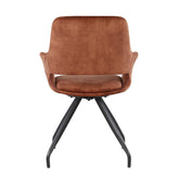 Livingfurn Capp eetkamerstoel Rust Velvet, set van twee