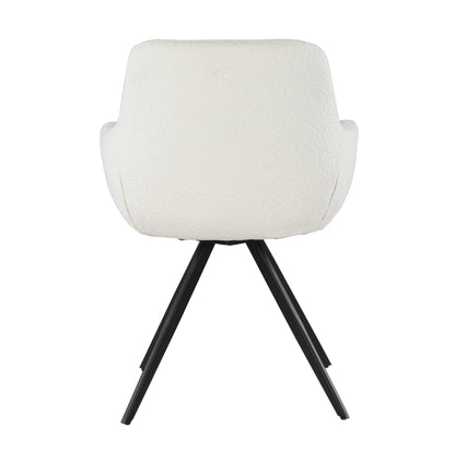 Eetkamerstoel Doreen boucle white, B61cm x D65cm x H83cm