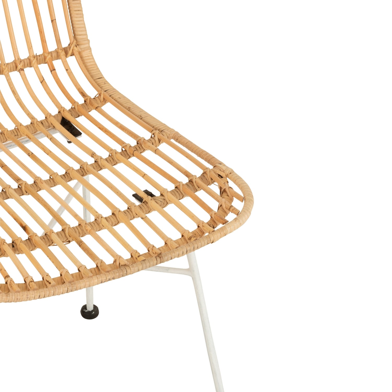 Eetkamerstoel Ema Rotan/Metaal Naturel/Wit - Eetkamerstoel - J-Line - livinglovely.nl