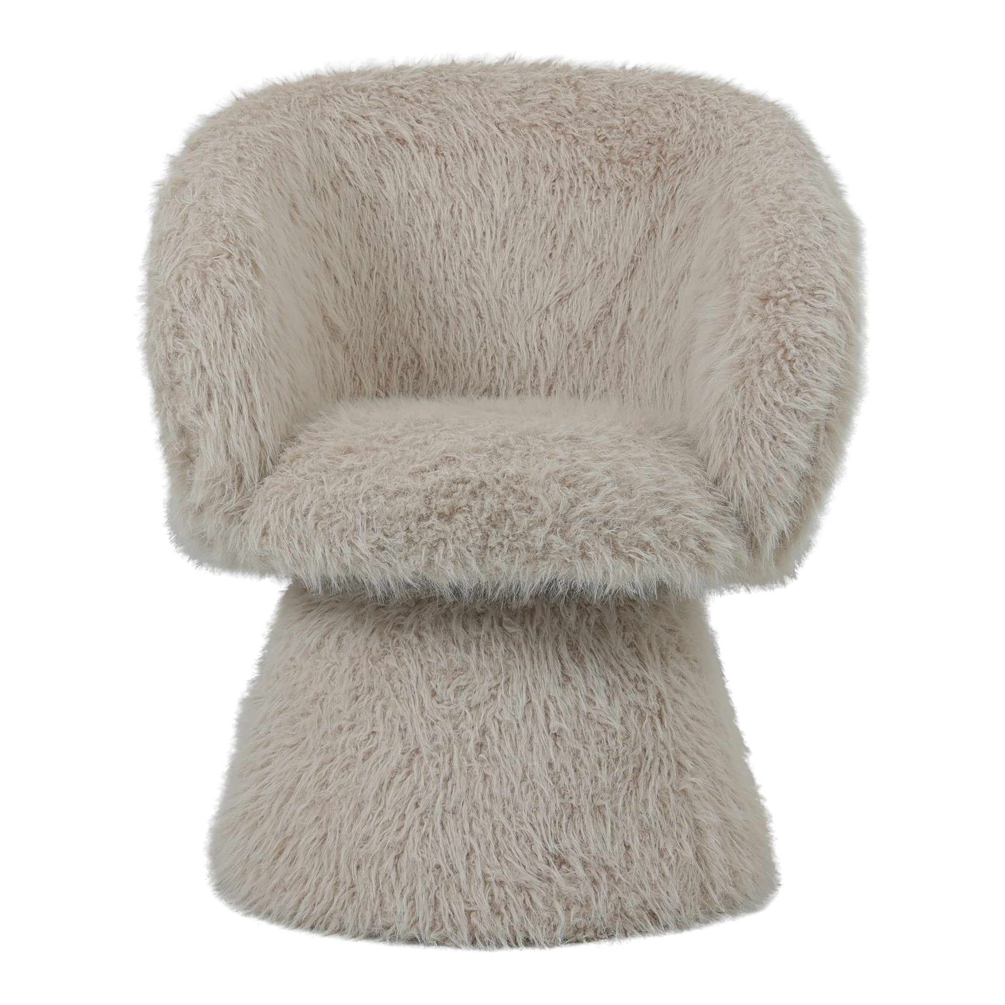 Hermes eetkamerstoel van PTMD in zachte beige Hair stof met brede rugleuning