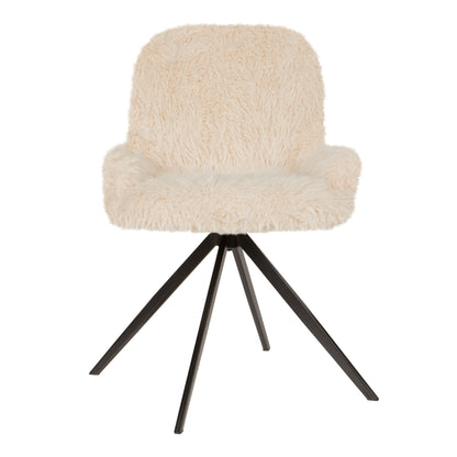 Leander eetkamerstoel van PTMD in zachte beige Hair stof