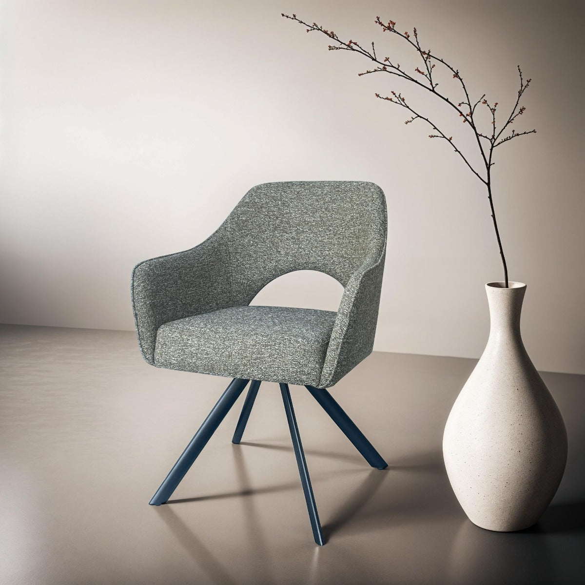Draaibare eetkamerstoel Helen Turtle van Livingfurn, B62cm x D62cm x H85cm