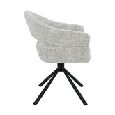 Zijaanzicht van de eetkamerstoel Linn Bisque Oasis Set van 2