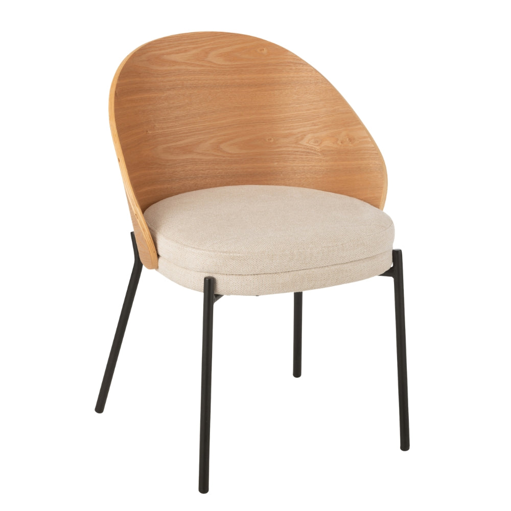 Eetkamerstoel Lone Multiplex Metaal Naturel/Beige J-Line