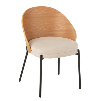 Eetkamerstoel Lone Multiplex Metaal Naturel/Beige J-Line