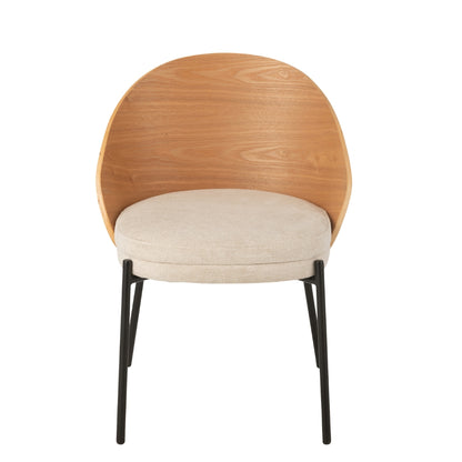 Eetkamerstoel Lone Multiplex Metaal Naturel/Beige J-Line
