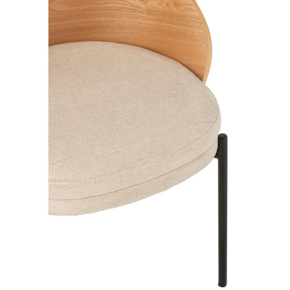 Eetkamerstoel Lone Multiplex Metaal Naturel/Beige J-Line