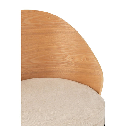Eetkamerstoel Lone Multiplex Metaal Naturel/Beige J-Line