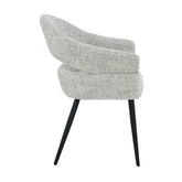 Eetkamerstoel Megan Bisque Oasis met Beige stof met zwart onderstel