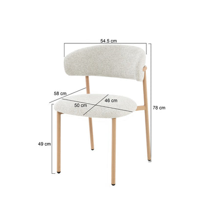 Eetkamerstoel Micah Hush Oak van Livingfurn, achterzijde