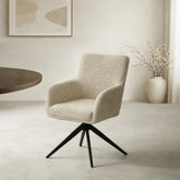 Draaibare eetkamerstoel Tara Sand van Livingfurn, B62,5cm x D58cm x H88,5cm