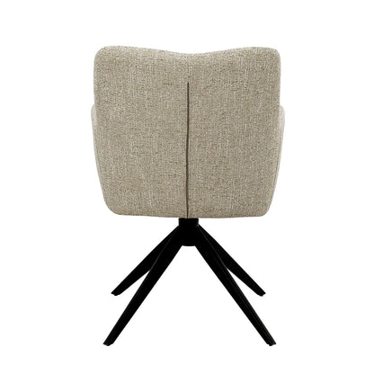 Draaibare eetkamerstoel Tara sand, B62,5cm x D58cm x H88,5cm