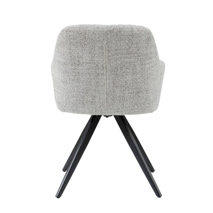 Eetkamerstoel Tommy in Bisque Oasis, beige stof met zwart onderstel