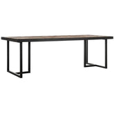 Eetkamertafel Criss Cross van DTP Home, detail van het visgraatpatroon in het blad