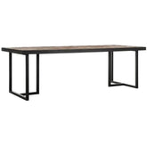 Eetkamertafel Criss Cross 240cm van DTP Home, detail van het visgraatpatroon