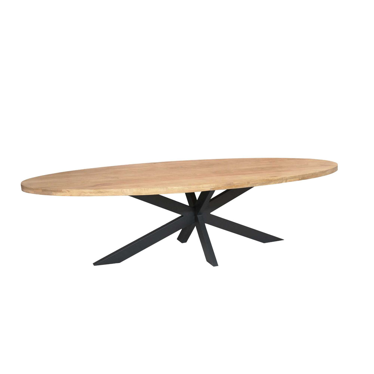 Eettafel Dakota Ovaal 300cm van Starfurn schuin van opzij gefotografeerd