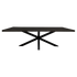 Denver eettafel 180cm van Starfurn met massief mangohouten blad en zwarte metalen matrixpoot
