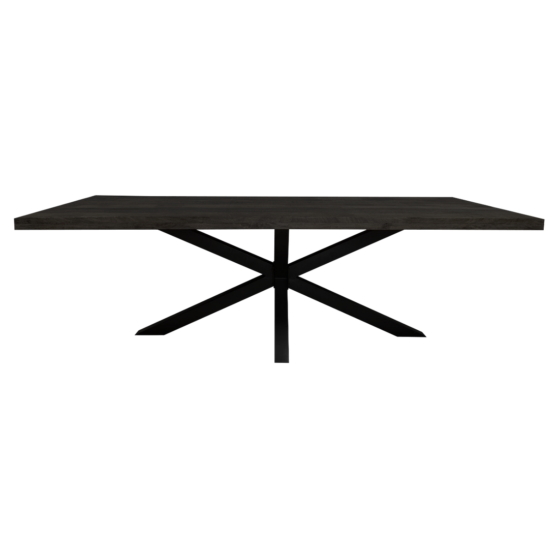 Denver eettafel 200cm van Starfurn met royaal opgedikt blad van zwart gelakt massief mangohout