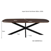 Afmetingen Eettafel Jesper 180cm: L180cm x B90cm x H76cm