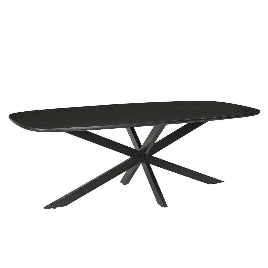 Eettafel Jesper Kala 230cm schuin vooraanzicht met zwart spinpootonderstel