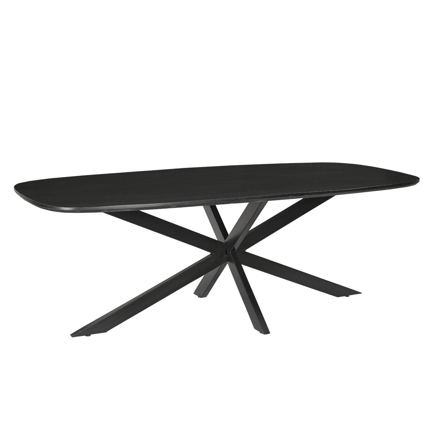 Eettafel Jesper Kala 230cm schuin vooraanzicht met zwart spinpootonderstel