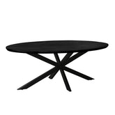 Eettafel Jesper Kala 240cm schuin vooraanzicht met zwart spinpootonderstel