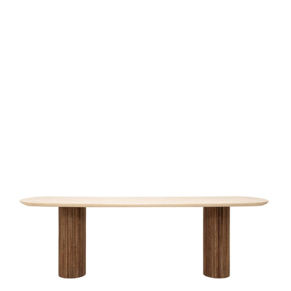 Eettafel Lagoon ovaal met mortex tafelblad van bovenaf gezien
