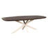 Eettafel Madison Deens Ovaal 200cm van Starfurn in bruin mangohout met zandkleurig metalen onderstel