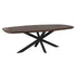 Eettafel Madison Deens Ovaal 240cm van Starfurn in bruin mangohout met zwart metalen onderstel