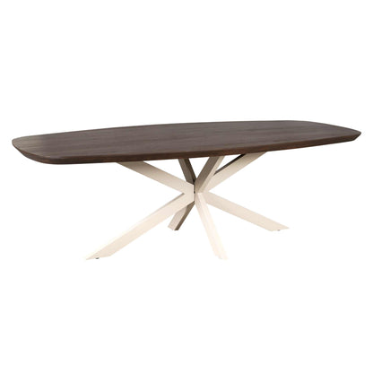 Eettafel Madison Deens Ovaal 280cm van Starfurn in bruin mangohout met zandkleurig metalen onderstel
