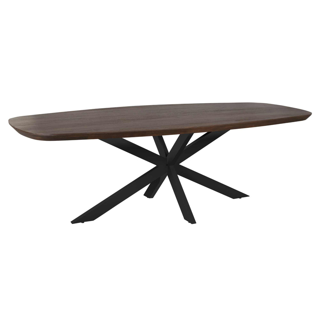 Eettafel Madison Deens Ovaal 280cm van Starfurn in bruin mangohout met zwart metalen onderstel