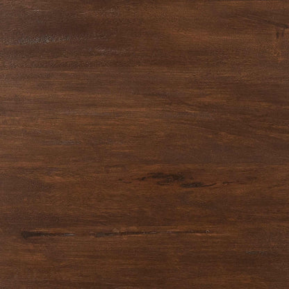 Eettafel Madison 110cm van Starfurn van bovenaf met de nerftekening van het mangohouten blad